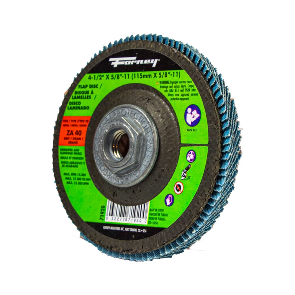 Flap Disc, High Density, Type 29, 4-1/2 in x 5/8 in-11, ZA40